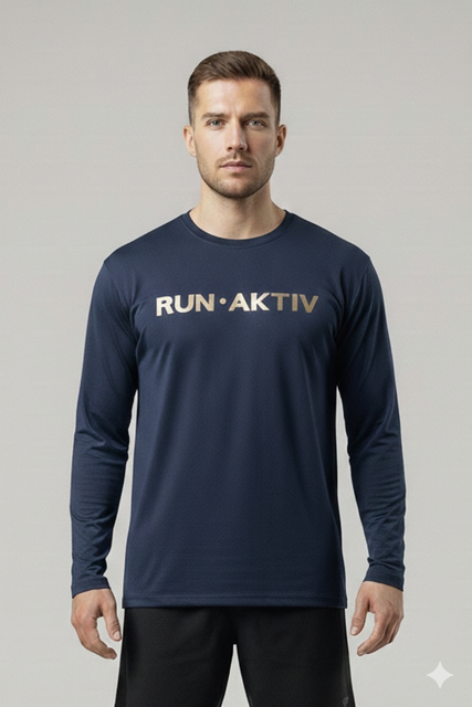 T-shirt RUN•AKTIV manches longues pour homme – Col rond
