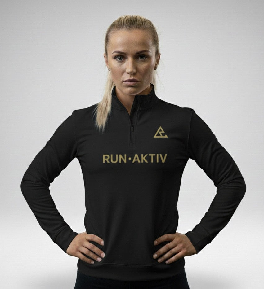 Chandail pour femme RUN•AKTIV manches longues 1/4 zip