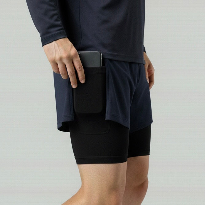 Short RUN•AKTIV unisexe 2-en-1 avec compression